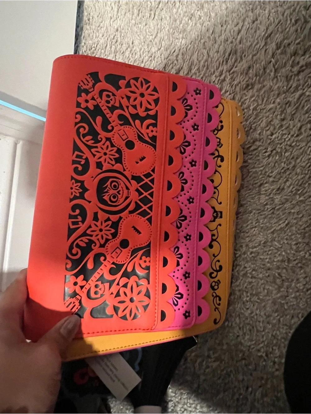 Loungefly Neon Orange Pink Yellow Laser-Cut Crossbody Bag
